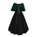 UPPADA Womens Renaissance Faire Dresses Medieval Irish Traditional plus Size Dresses Ruffle over Dress Corset Retro Cosplay Gown