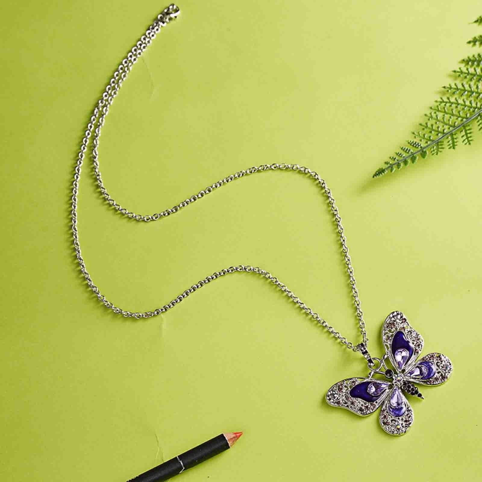 Vikakiooze Regalos Del Día De La Madre Collar De Mariposa, Collares Colgantes De Joyería De Ópalo Para Mujeres, Collares De Plata Para Mujeres, Regalos Para Niñas Para El Día De San Valentín De Cumpleaños