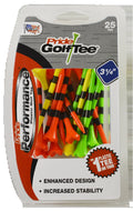 Pride Performance Camisetas De Golf De Plástico, 3-1/4" De Largo, Mezcla De Frutas a Rayas, Paquete De 25, Cabeza De Baja Resistencia Para Golf, Impulsos Más Largos, Plástico Duradero