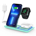 Estación De Carga Inalámbrica, Soporte De Cargador Inalámbrico 3 En 1 Mejorado 2025 De 18W Para Iphone 16/15/14/13/12/11 Pro/Xs, Airpods 4/3/2/1/Pro, Iwatch Series 10/9/8/7/6/5/4/3, Teléfonos Samsung (Verde)