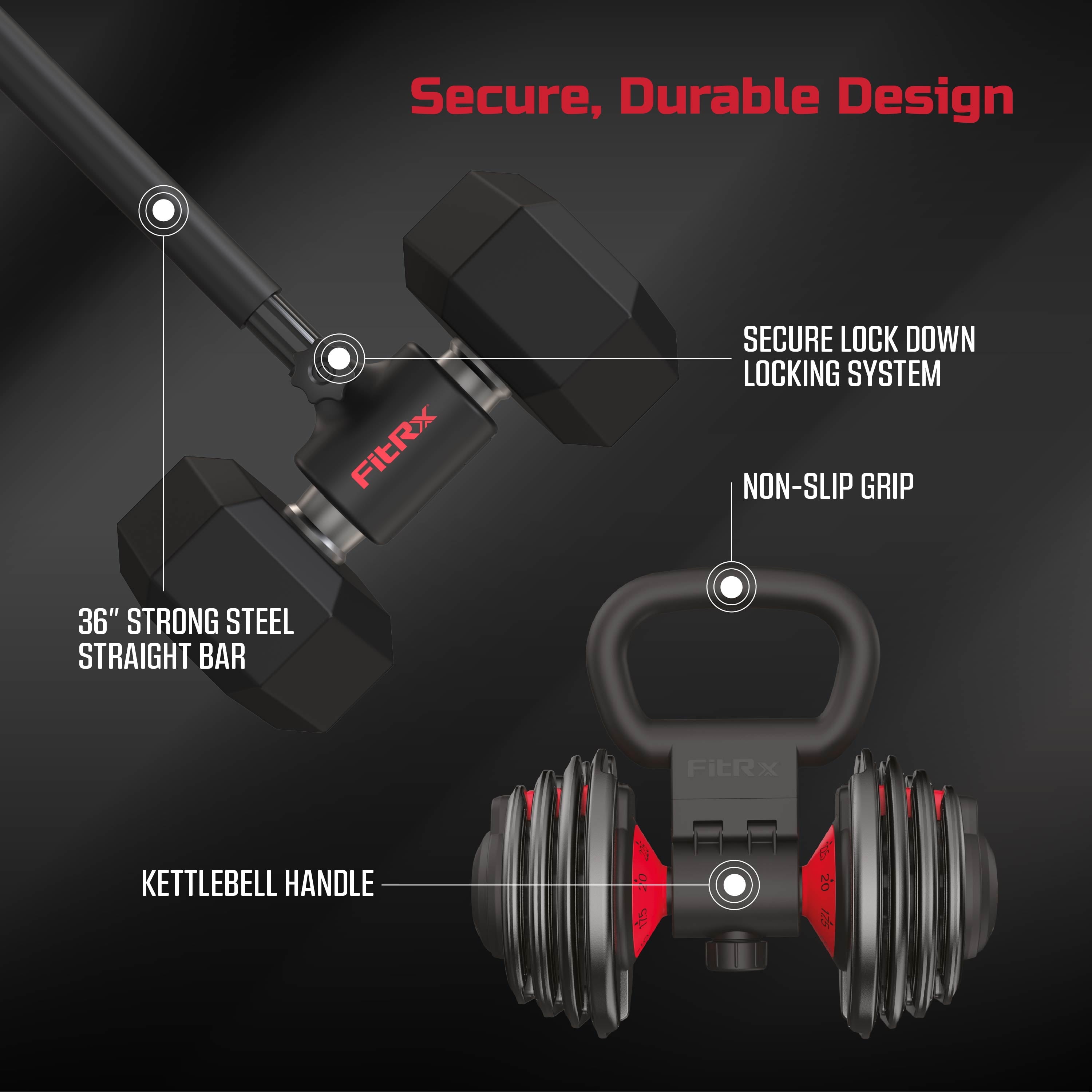 Sistema De Mancuernas X-Bell Convertidor De Mancuernas a Barra De Pesas, Barra De Mancuernas a Rizo, Mango De Macebell Y Kettlebell