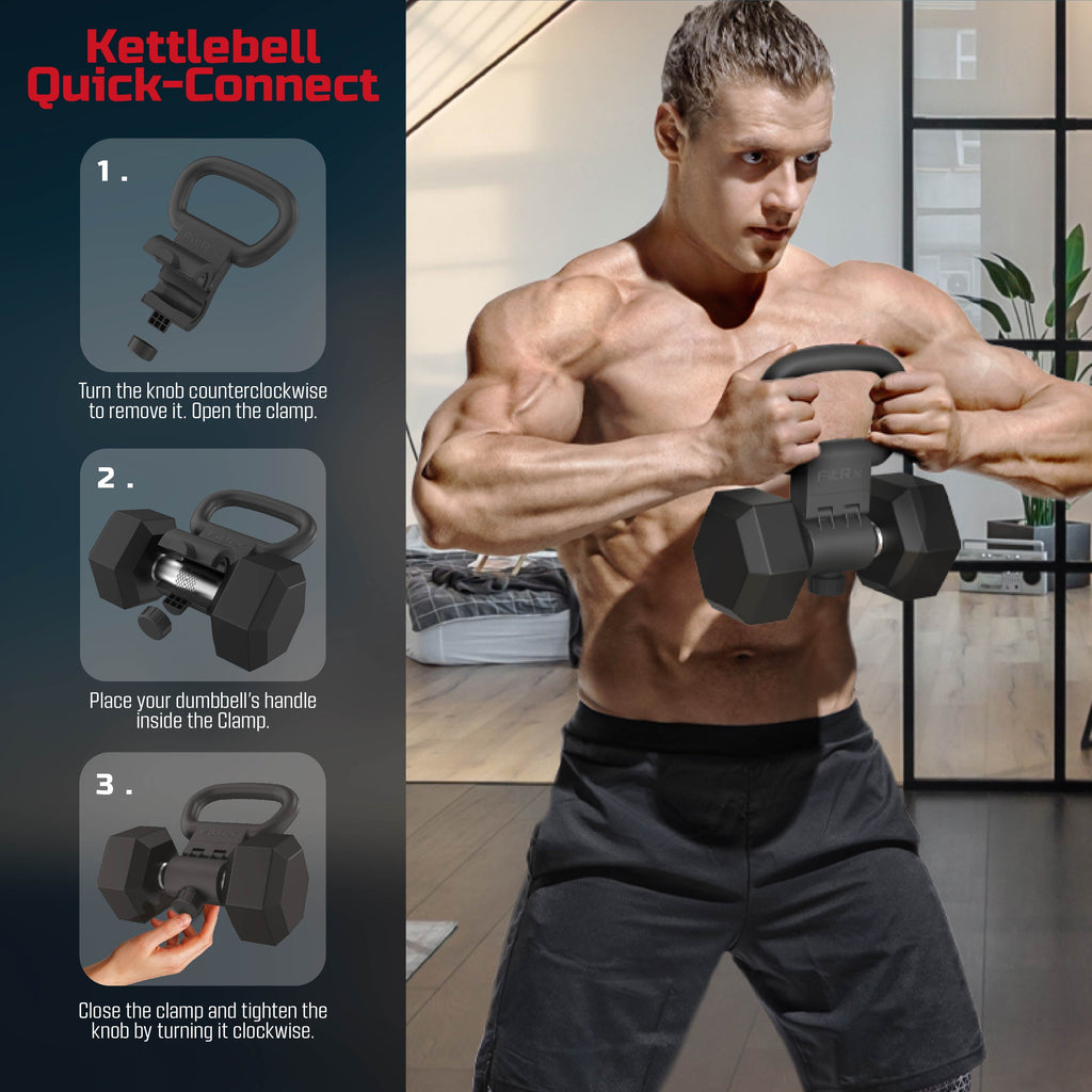 Sistema De Mancuernas X-Bell Convertidor De Mancuernas a Barra De Pesas, Barra De Mancuernas a Rizo, Mango De Macebell Y Kettlebell