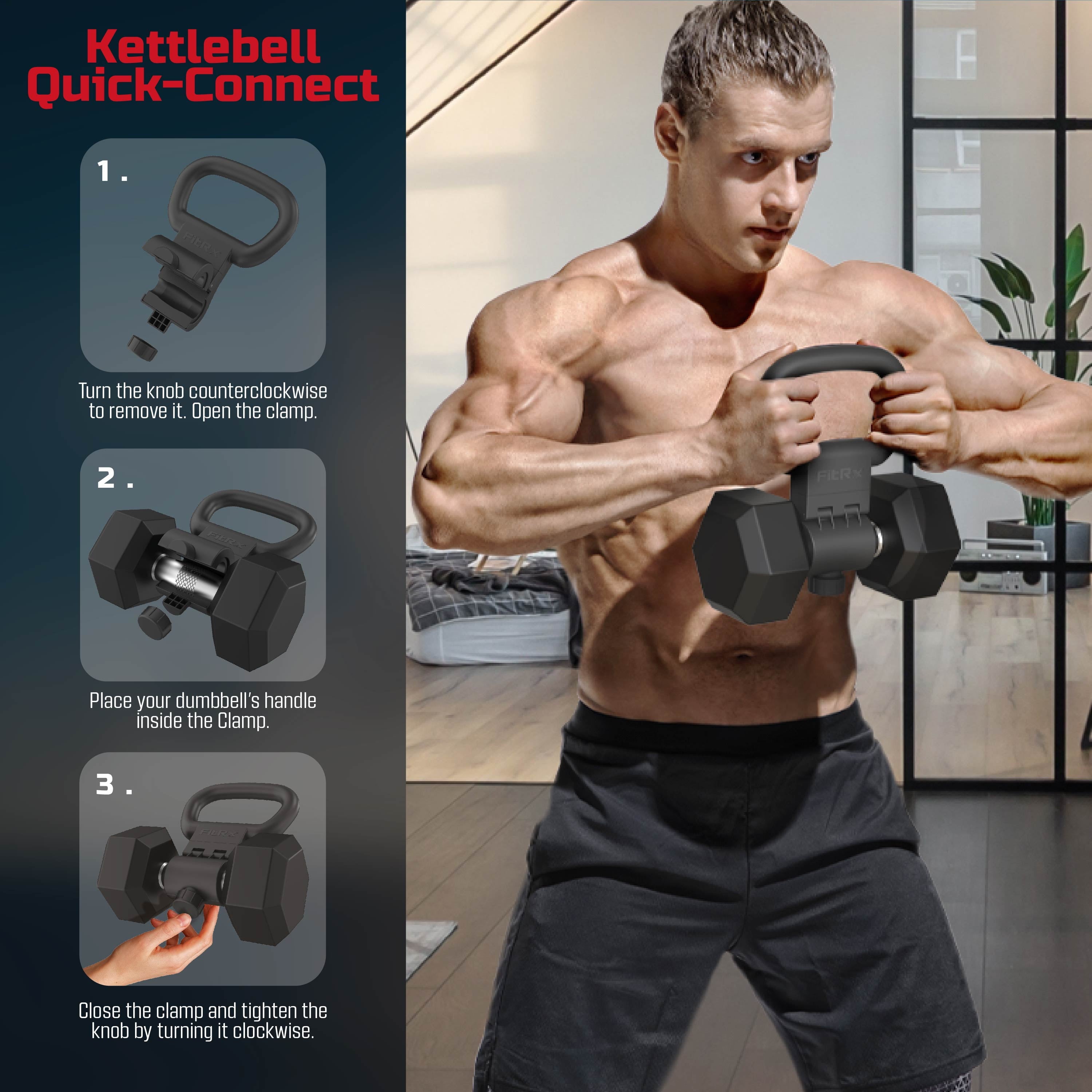 Sistema De Mancuernas X-Bell Convertidor De Mancuernas a Barra De Pesas, Barra De Mancuernas a Rizo, Mango De Macebell Y Kettlebell