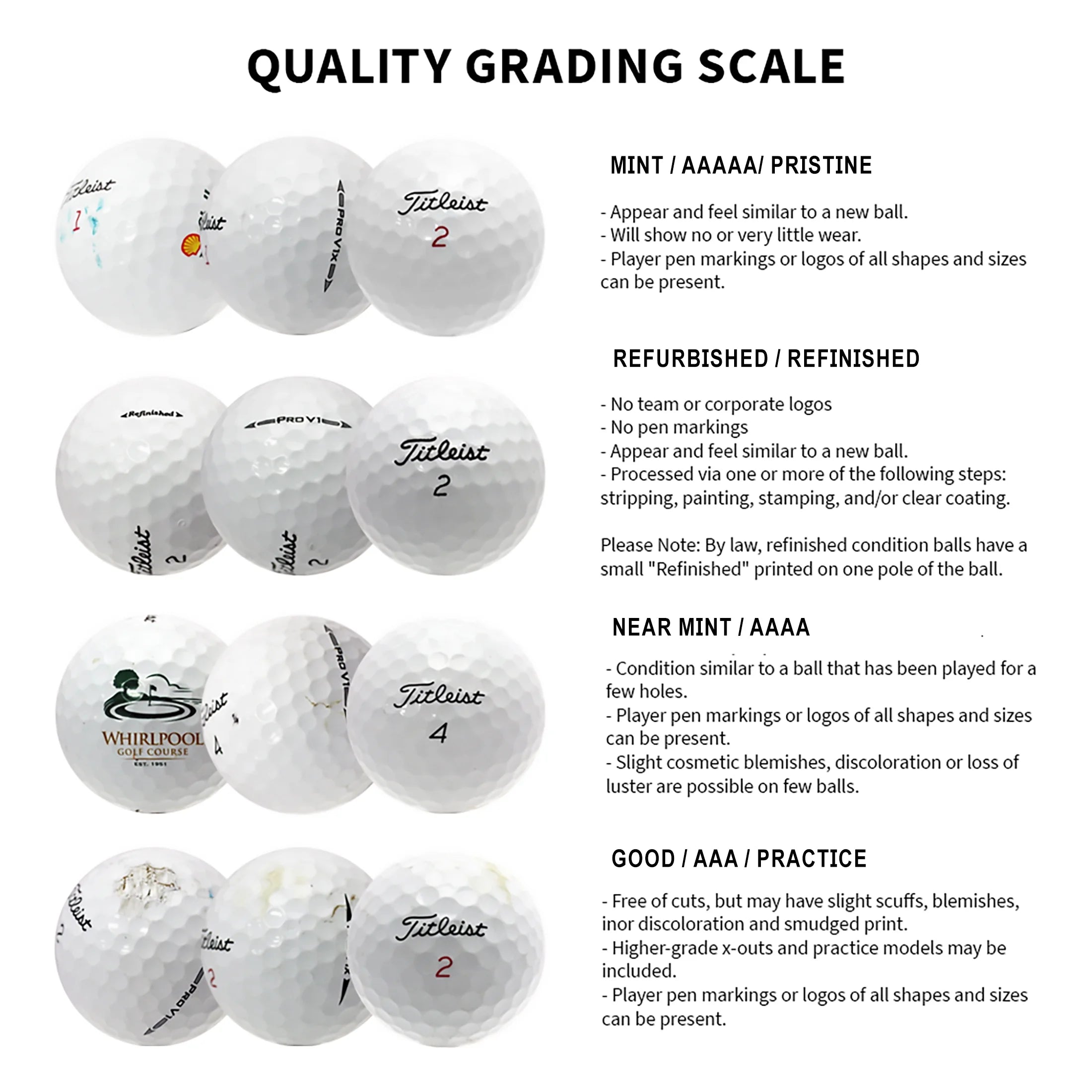 Callaway Pelotas De Golf Mix, Cerca De Menta, 4A, Calidad AAAA, Paquete De 36, Blanco