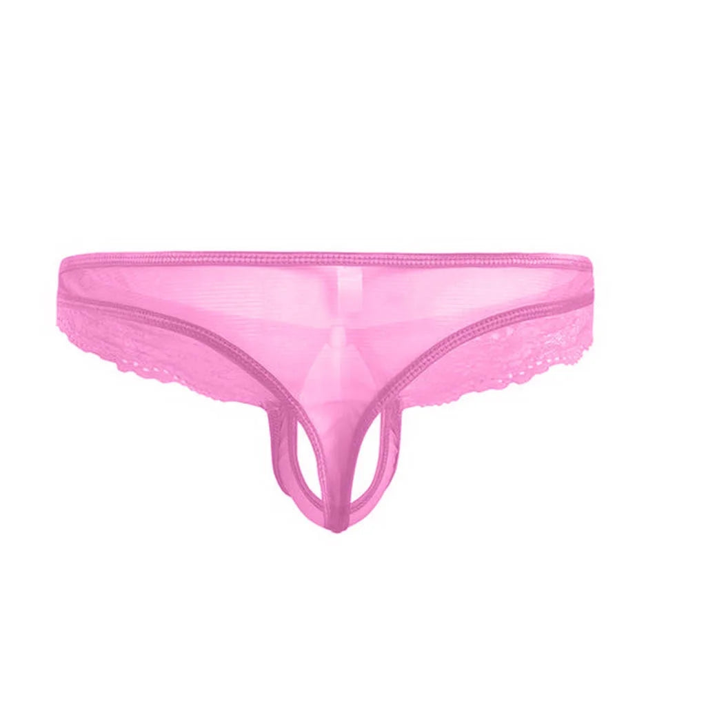 Lencería Para Hombre Encaje Floral Caliente Malla Semi Transparente Bragas Bikini Ropa Interior Ropa Interior