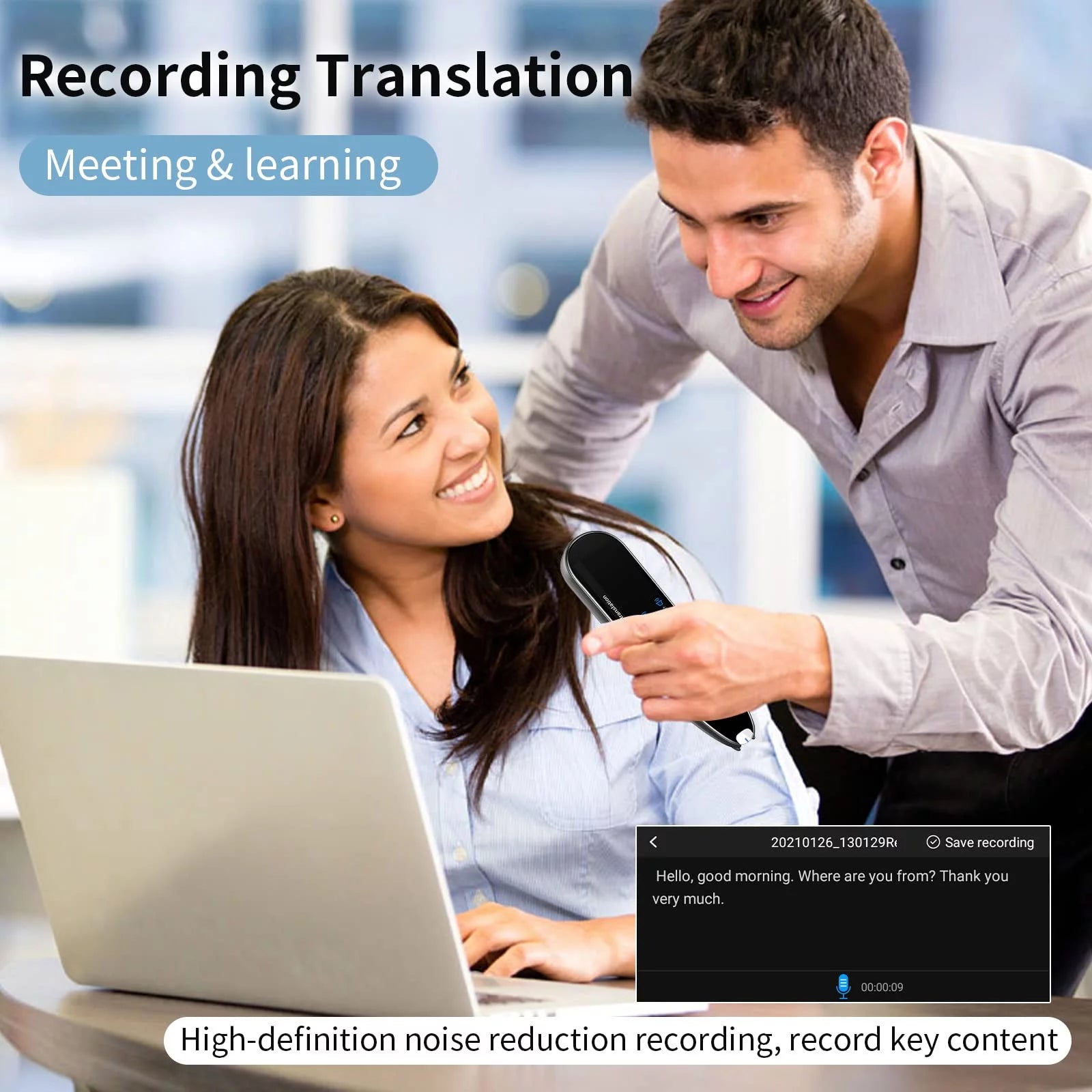 Dispositivo Traductor De Idiomas Para Dislexia, Lector De Bolígrafo, Escáner De Traducción, Diccionario De Bolígrafo - Traductores De Voz Y Cámara Con IA - En Tiempo Real Para Todos Los Idiomas Extranjeros, Viajes Y Negocios, Aprendizaje, Reuniones