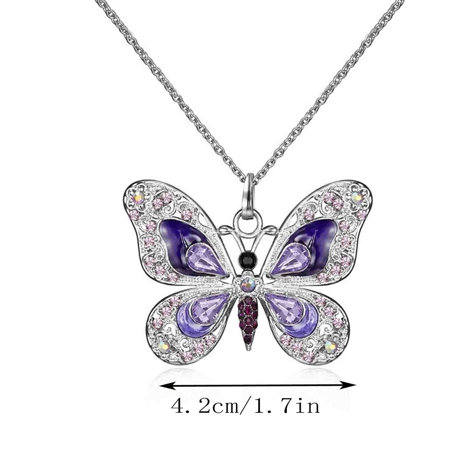 Vikakiooze Regalos Del Día De La Madre Collar De Mariposa, Collares Colgantes De Joyería De Ópalo Para Mujeres, Collares De Plata Para Mujeres, Regalos Para Niñas Para El Día De San Valentín De Cumpleaños