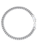 Men Chain Bracelet Cuban Stainless Steel Curb Bracelet 6MM 8.3 Inch Silver Wrist Bracelet Mens Birthday Valentines Day Jewelry Gifts for Him Dad Adults Age
