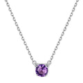 Cute Cat Necklace Sterling Silver Birthstone Pendant Necklace for Women Dainty Jewelry Valentines Day Gifts for Cat Lovers Wife Sister Mom