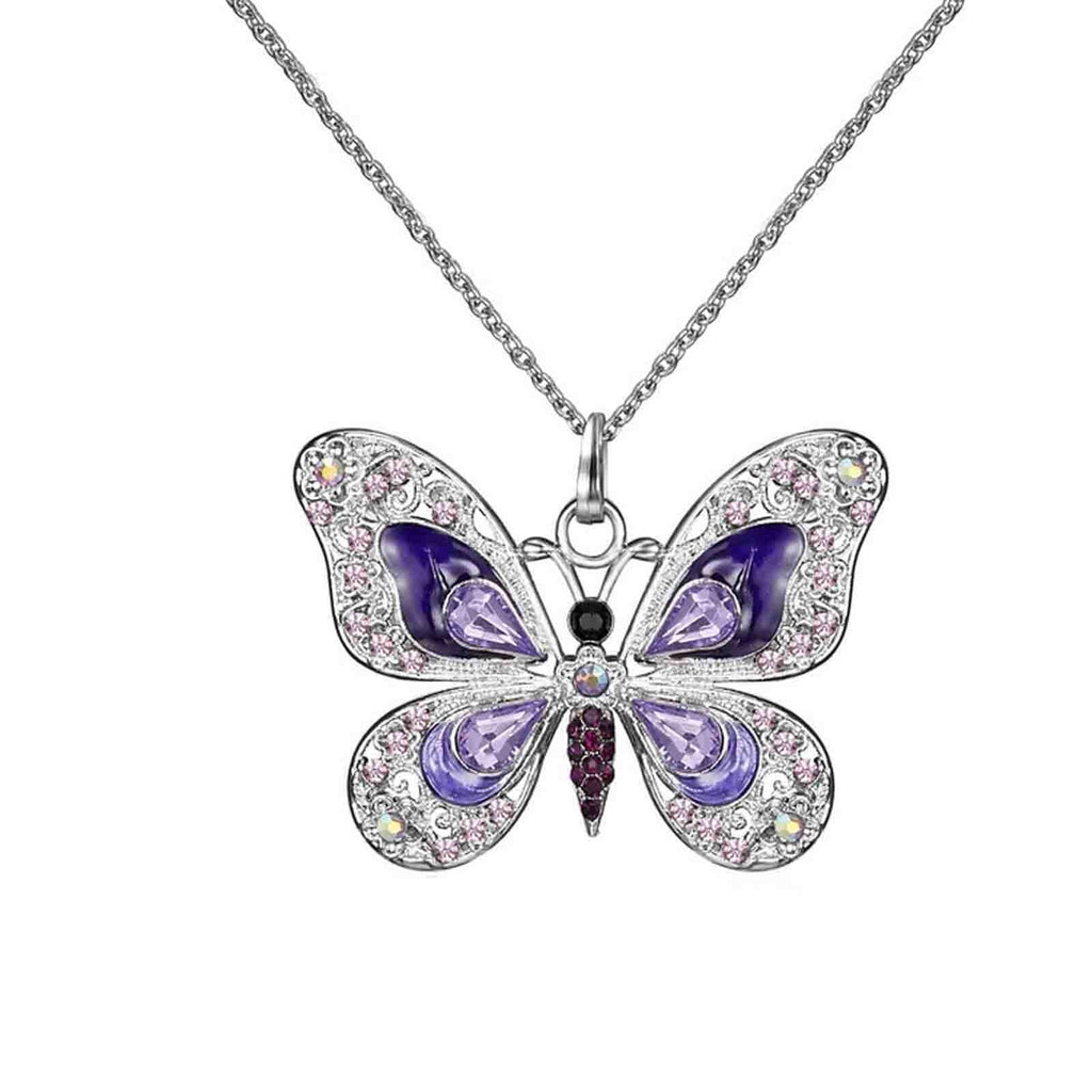 Vikakiooze Regalos Del Día De La Madre Collar De Mariposa, Collares Colgantes De Joyería De Ópalo Para Mujeres, Collares De Plata Para Mujeres, Regalos Para Niñas Para El Día De San Valentín De Cumpleaños